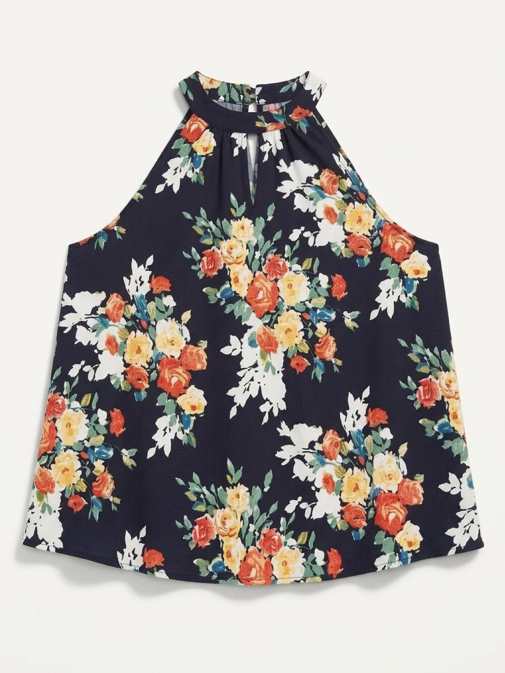 Shein Navy blue floral halter